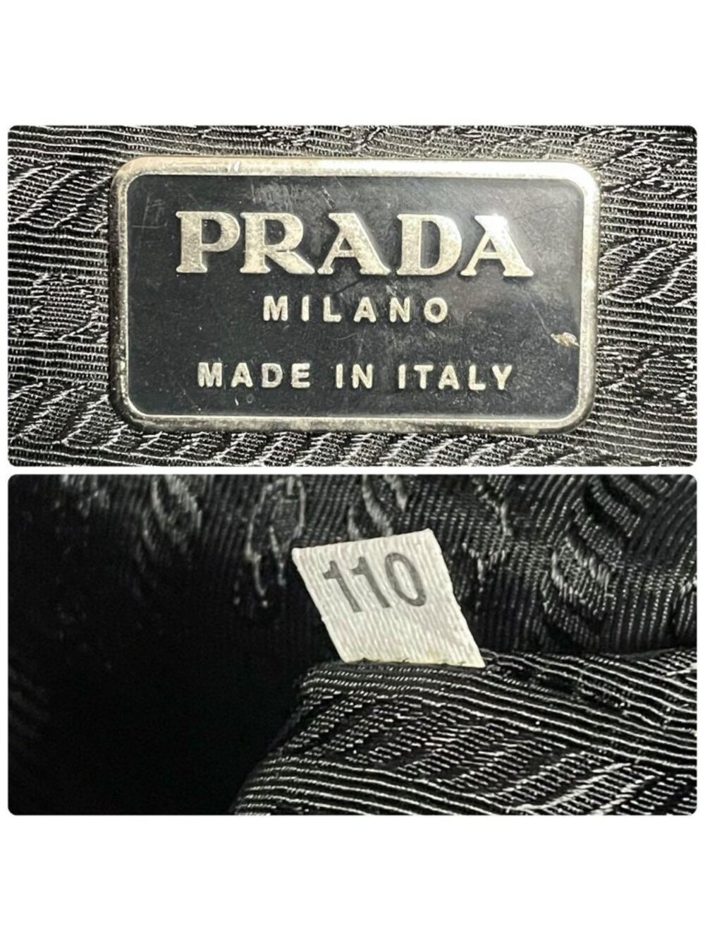Prada Nylon Triangle Plate Logo Shoulder Bag Black - Picture 10 of 10
